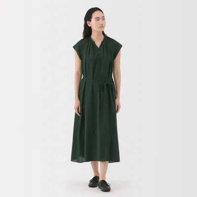 Women's High Twisted Veil French Sleeve Patterned Dress