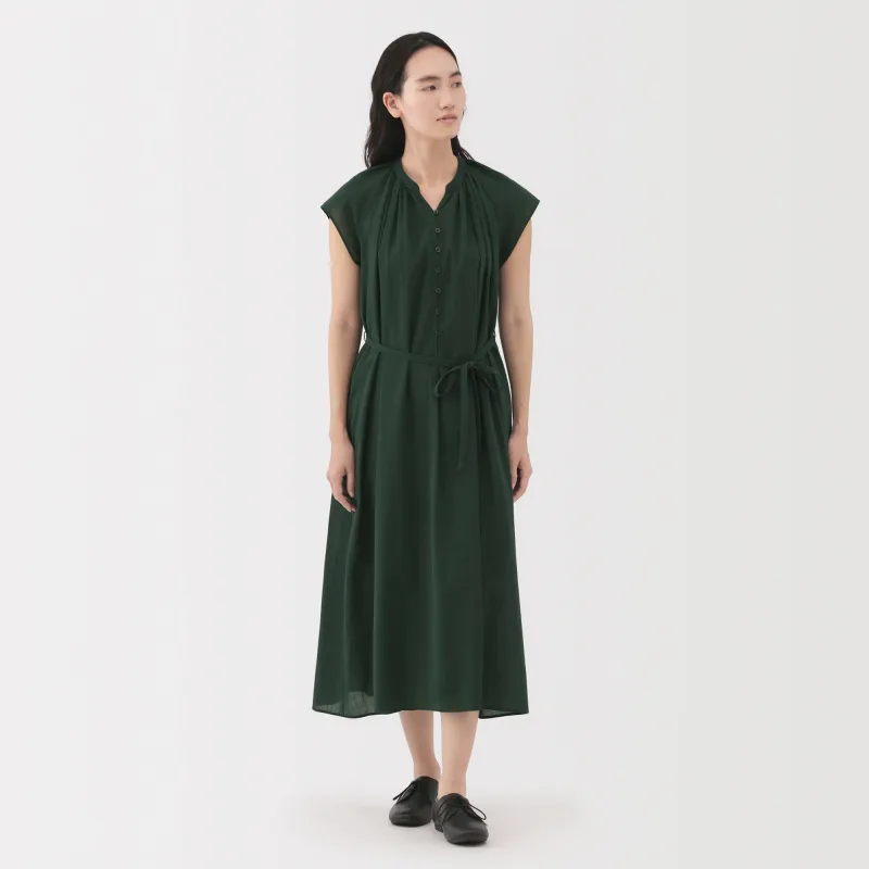 Women's High Twisted Veil French Sleeve Patterned Dress