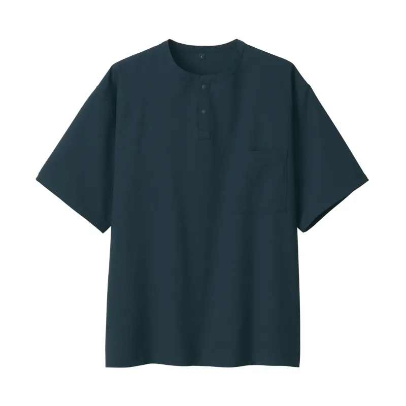 Men's Breathable Henley T-Shirt
