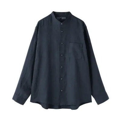 Linen Stand Collar Shirt
