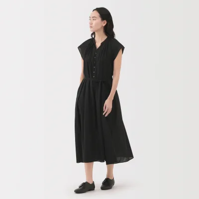 Women's High Twisted Veil French Sleeve Patterned Dress