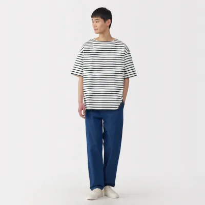 Men's Heavyweight Boatneck Half Sleeve T-Shirt