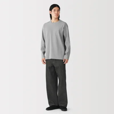 Kapok Blend Denim Wide Pants