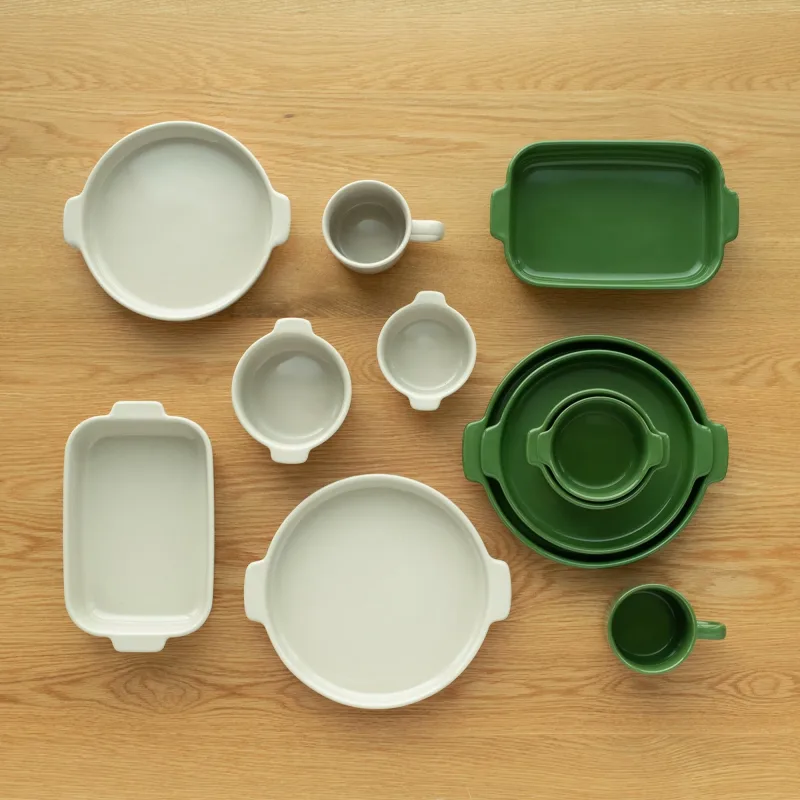 Stoneware Baking Dish Oven Tray - Green