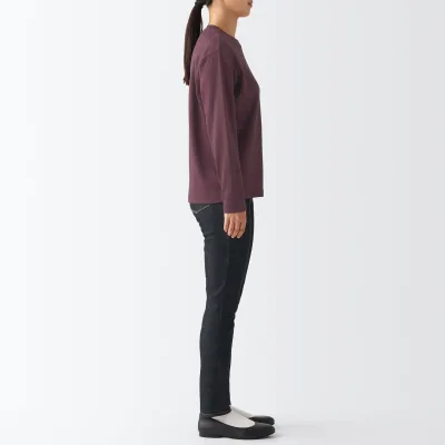 Kaos Lengan Panjang Crew Neck Interlock Wanita