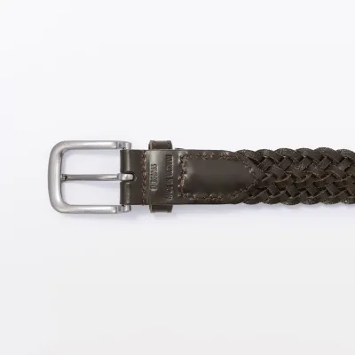 Tanned Leather Hand-Knitted Belt
