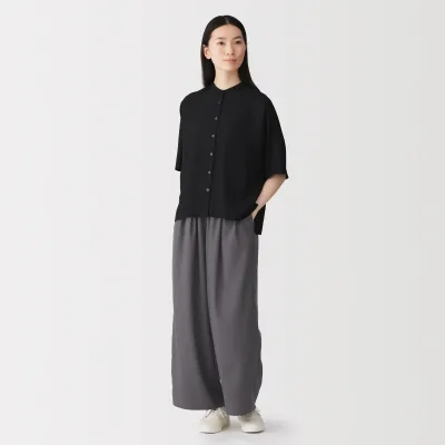 Lyocell Blend Wide Pants