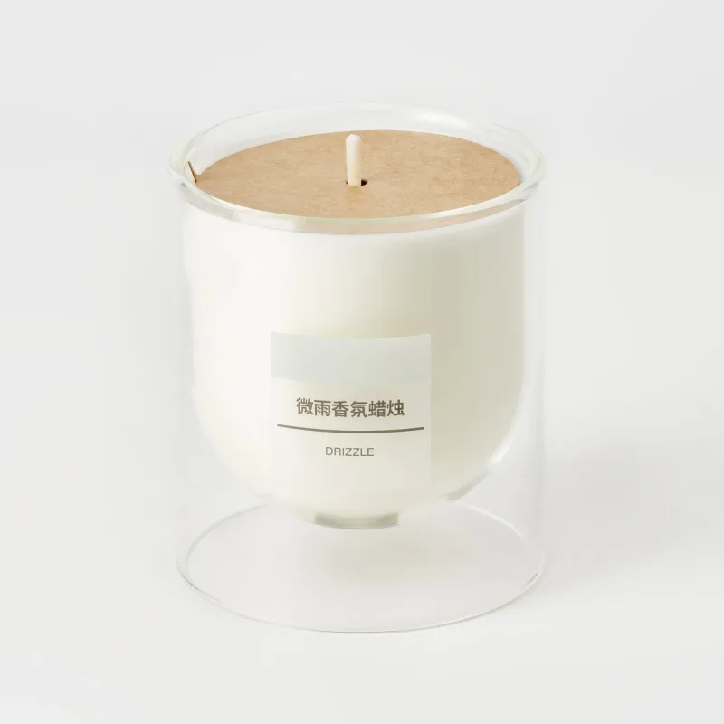 Scented Double Wall Glass Candle - Slight Rain