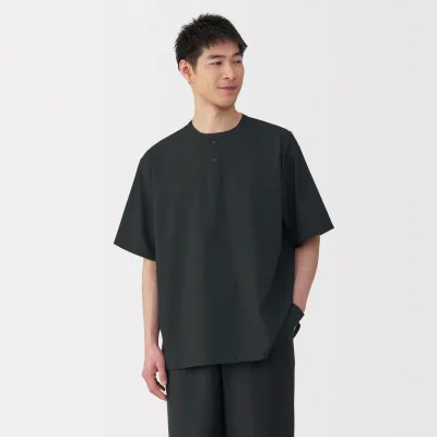 남성 통기성 헨리 티셔츠