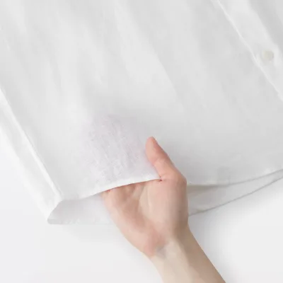 Linen Stand Collar Shirt