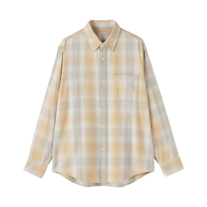 MUJI Herren Gebürstetes Baumwoll-Flanellhemd mit Knopfleiste für Herbst und Winter