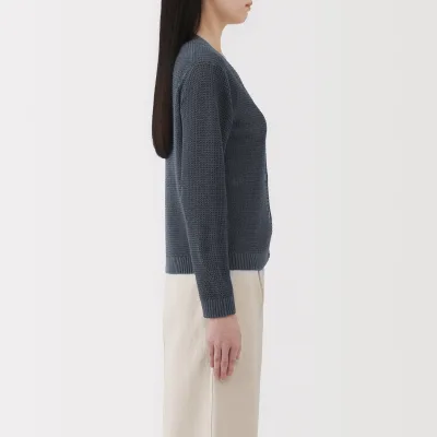 Women's Linen Blend Mesh V Neck Cardigan