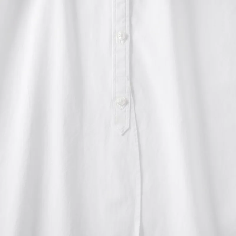 Women's Washed Broadcloth Stand Collar Long Shirt