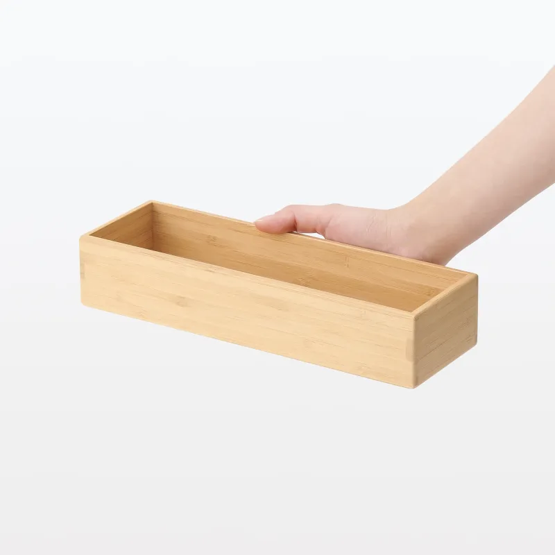 Caja organizadora apilable de bambú - Pequeña (An3,3 x Pr10,2 x Al2,2")