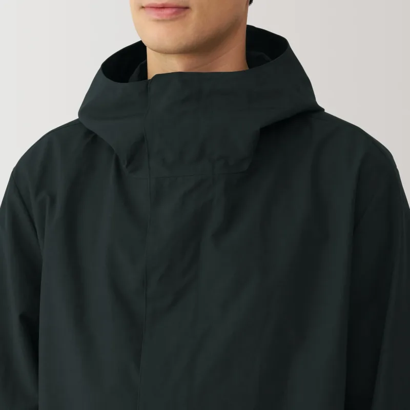 MUJI Men's Water Repellent Hooded Coat in Organic Cotton