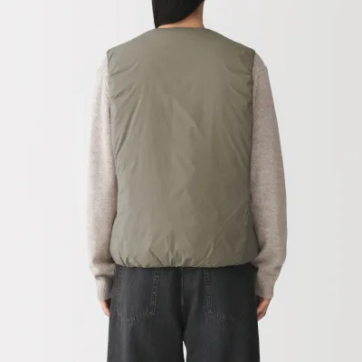 Gilet senza colletto in piuma leggera