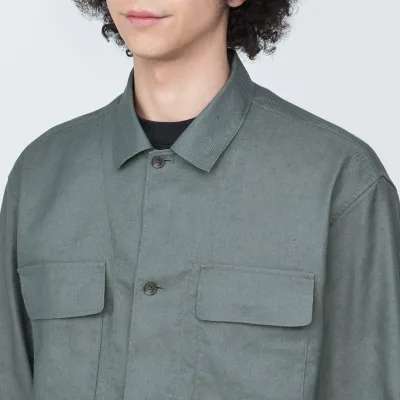 Giacca camicia da uomo in misto canapa