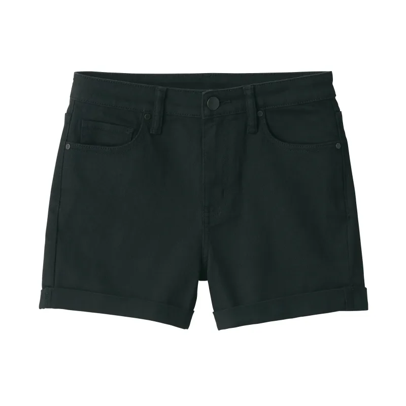 Pantalón corto vaquero súper elástico para mujer Negro