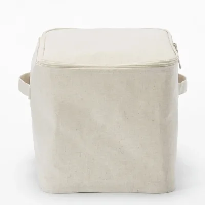 Kotak Lembut Poliester Linen Persegi Panjang dengan Tutup - Medium