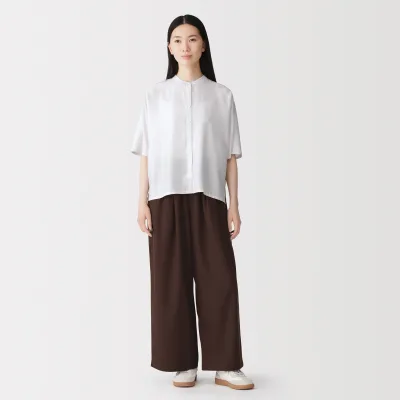 Lyocell Blend Wide Pants