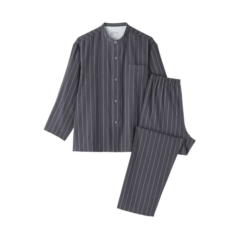 Seamless Double Gauze Stand Collar Pajamas