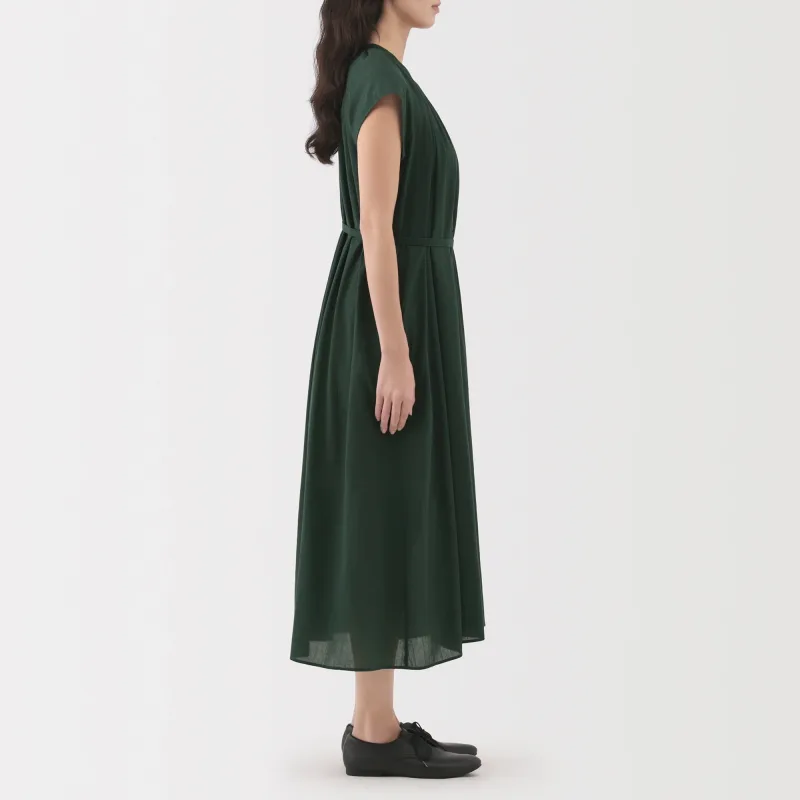 Women's High Twisted Veil French Sleeve Patterned Dress