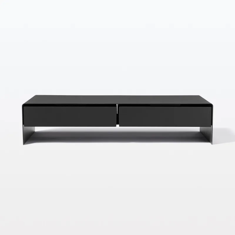 Steel Monitor Stand with 2 Drawer - Wide