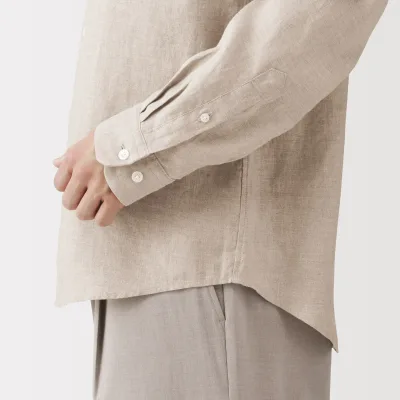 Linen Stand Collar Shirt