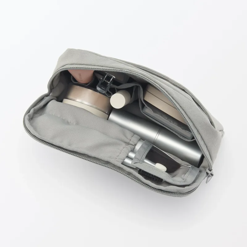 Wrinkled Nylon Wide-Opening Pouch - Large