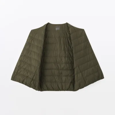 Gilet senza colletto in piuma leggera