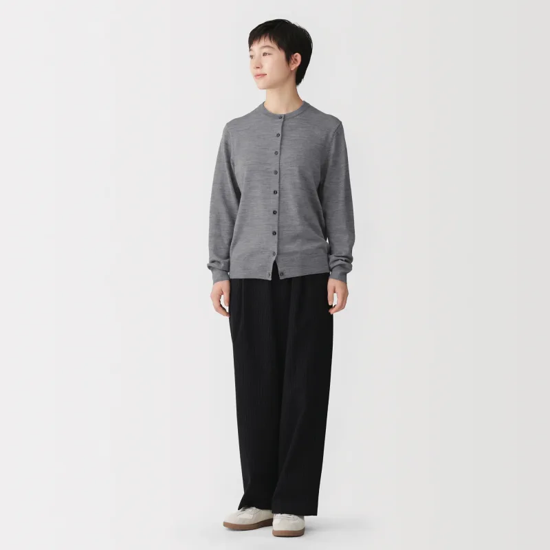 Wool Crewneck Cardigan