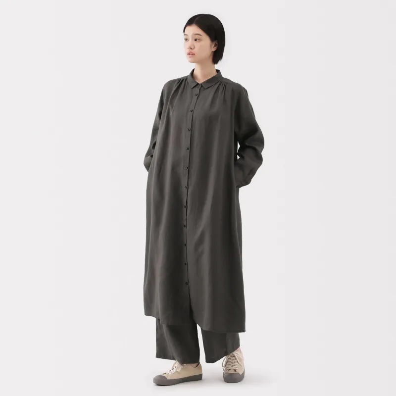 Vestido Camiseiro de Linha Lavada para Senhora