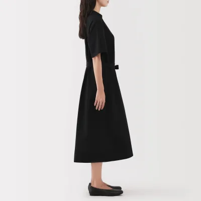 Vestido camisero de algodón orgánico para mujer con tacto fresco y cinturón