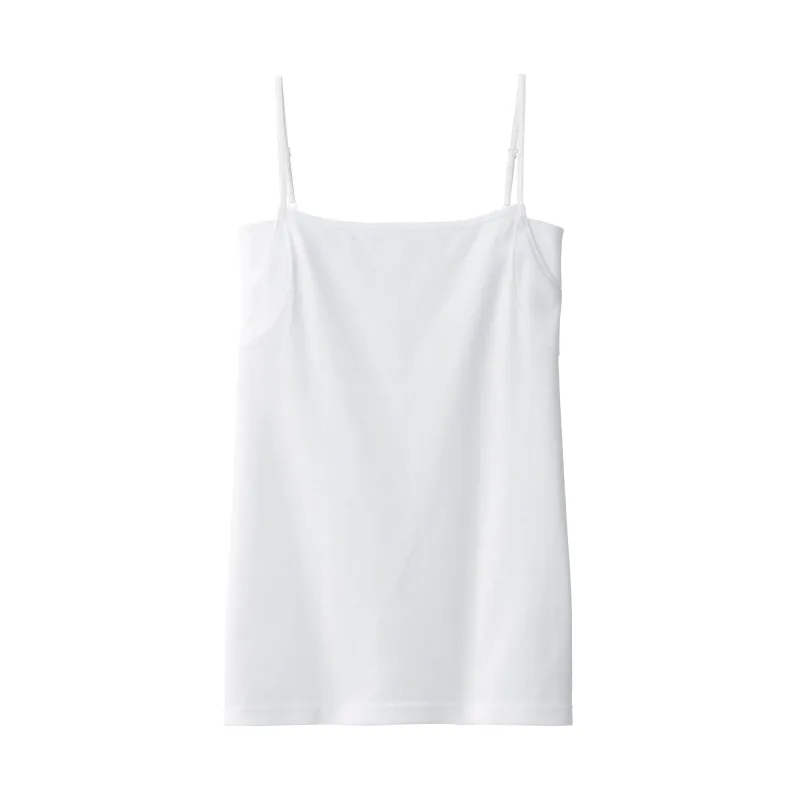Camiseta de tirantes de algodón transpirable para mujer con almohadilla absorbente