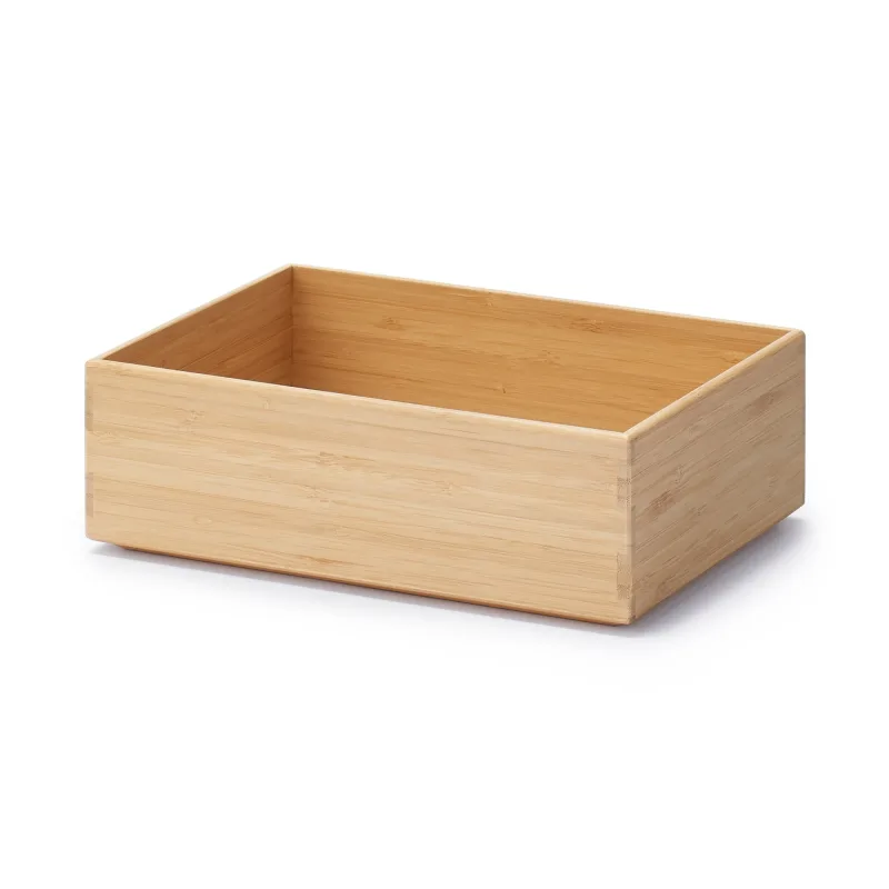 Caja de bambú apilable - Media - Pequeña (An10,2 x Pr7,3 x Al3,3")