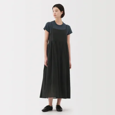 Vestido de alças em veil de high twist para mulher