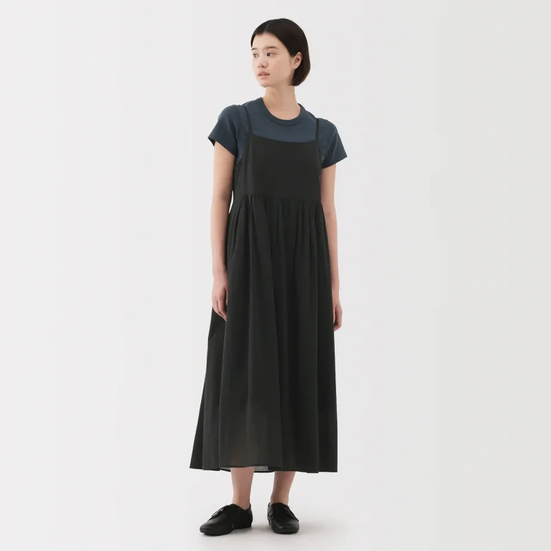 Vestido de alças em veil de high twist para mulher