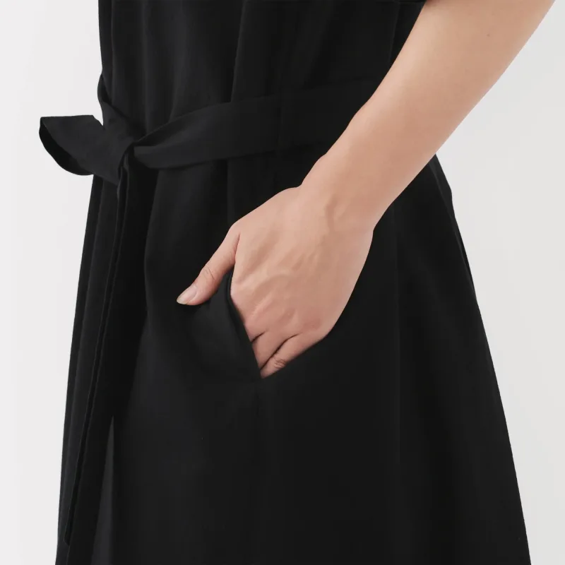 Vestido camisero de algodón orgánico para mujer con tacto fresco y cinturón