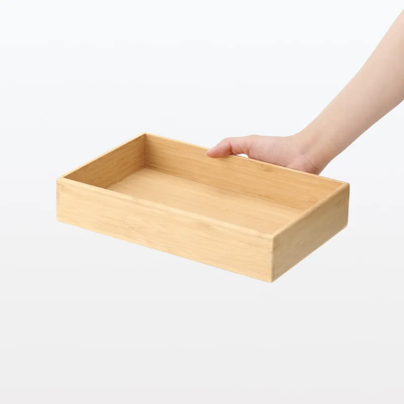 Caja organizadora apilable de bambú - Mediana (An6,7 x Pr10,2 x Al2,2")