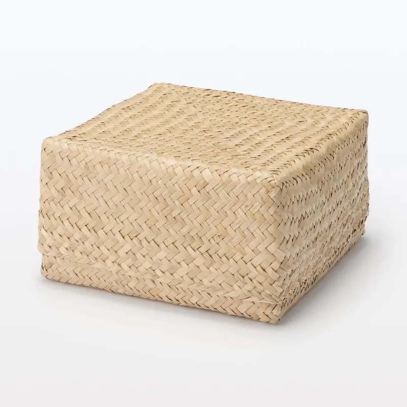 Seagrass Organizer Herringbone Square Basket (W9.8 x D9.8 x H4.7")