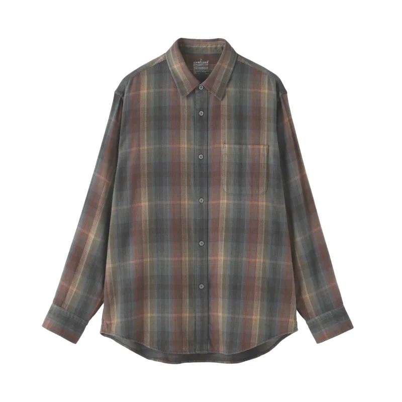 MUJI Herren Gebürstetes Baumwoll-Flanellhemd mit Knopfleiste für Herbst und Winter