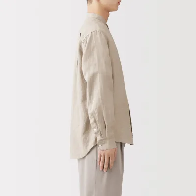 Linen Stand Collar Shirt