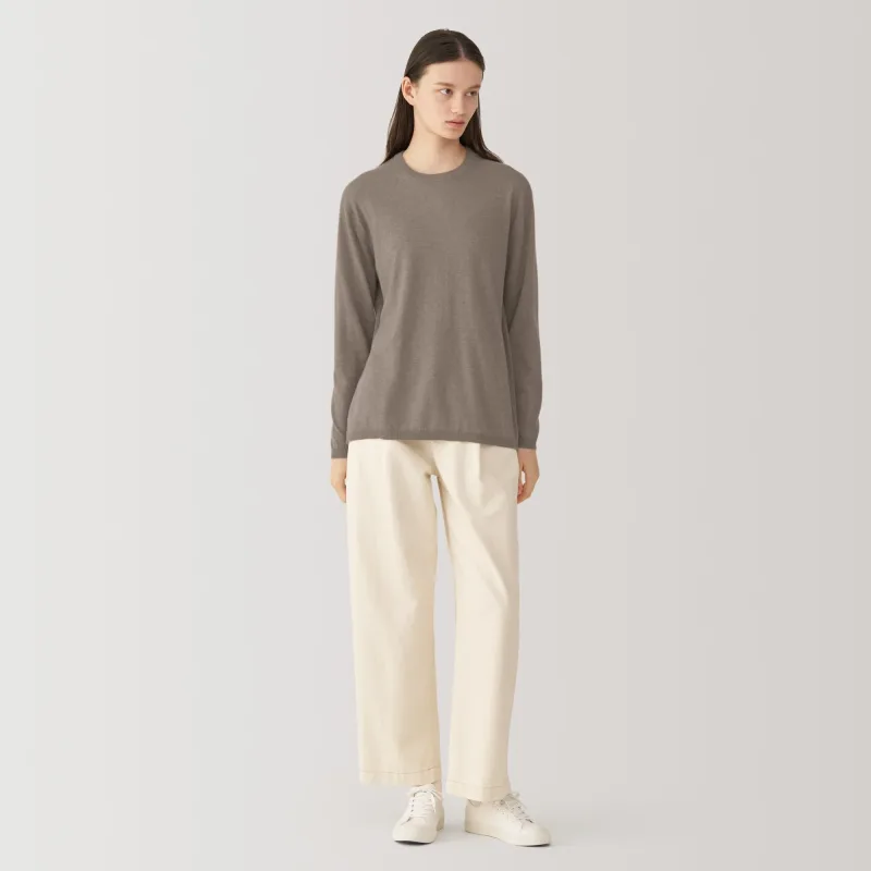 Labo Women's Natural Cashmere Crewneck Sweater
