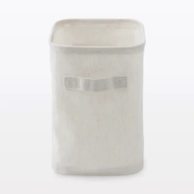 Boîte rectangulaire souple en polyester et lin - Demi-moyenne