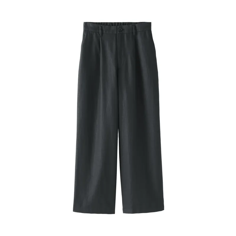 Hemp Blend Twill Straight Pants
