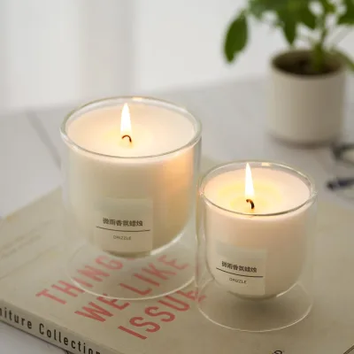 Scented Double Wall Glass Candle - Slight Rain