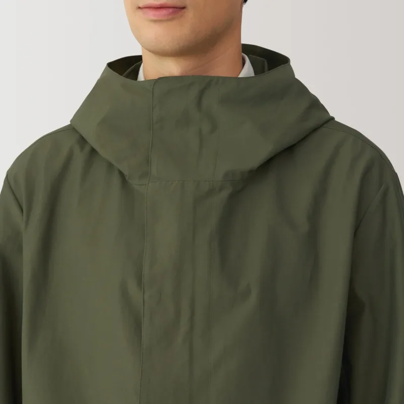 MUJI Men's Water Repellent Hooded Coat in Organic Cotton