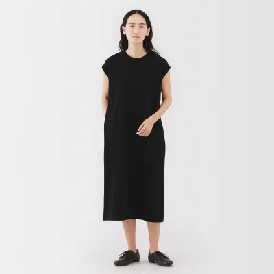 Vestido de manga francesa de punto jersey de 2 cabos para mujer