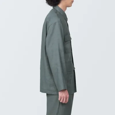 Giacca camicia da uomo in misto canapa