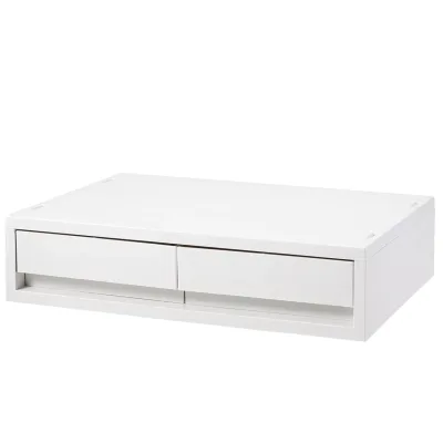 Polypropylen-Aufbewahrungsbox breit, extra flach, 2 Schubladen